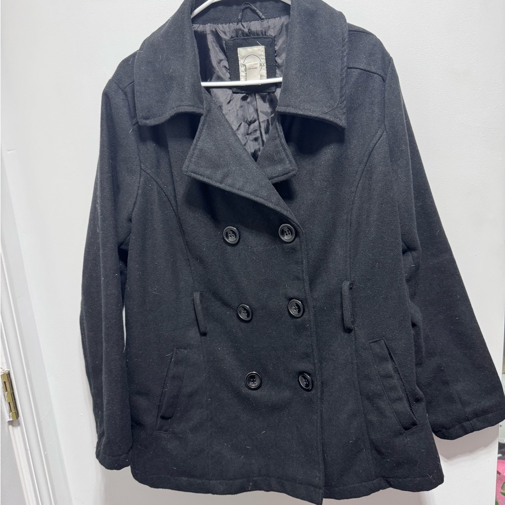 Women's Black Peacoat